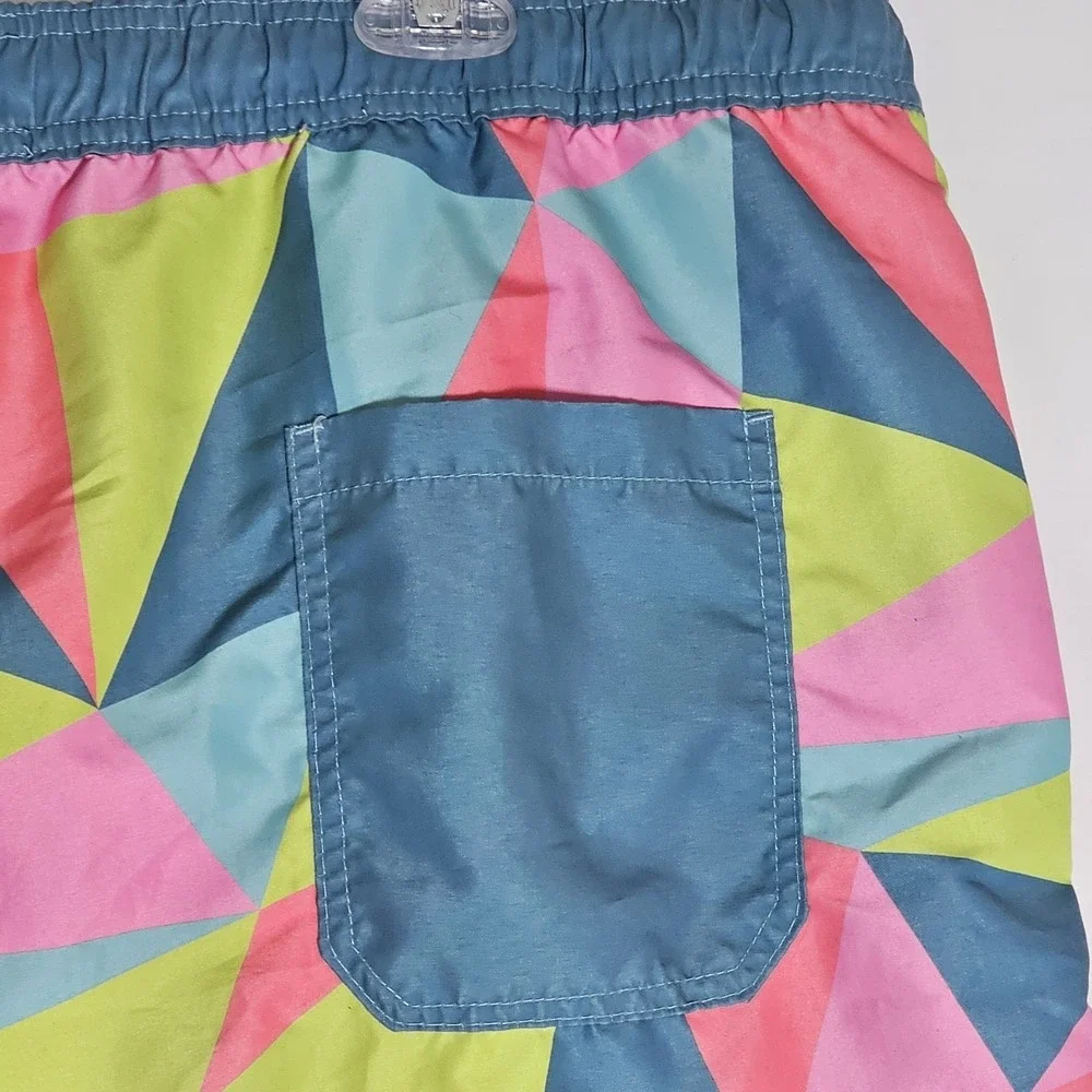 Mad Engine Swim Trunks Mens XXL Multicolor Patterned Mesh Lined Bright Colorful